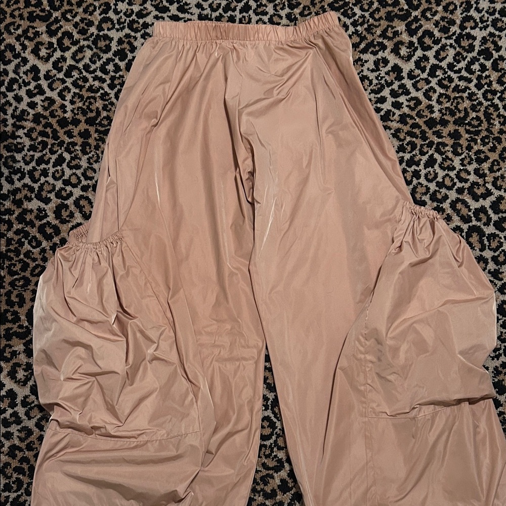 Planet by Lauren G Big Pocket Nylon Pants Pink Rose Gold  Mauve 2